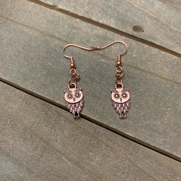 handmade Jewelry - 3 for $25 Handmade Rose Gold Owl Earrings